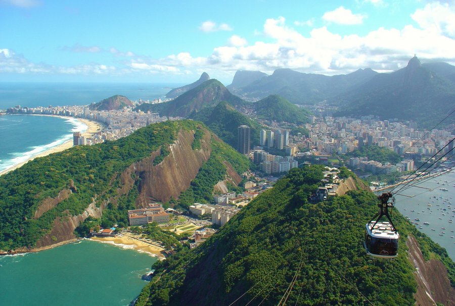 Вид с горы Сахарная голова в Рио-де-Жанейро